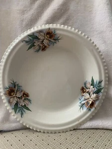 12" Vintage weiße runde Emaille Servierschale neuwertig - Bild 1 von 2
