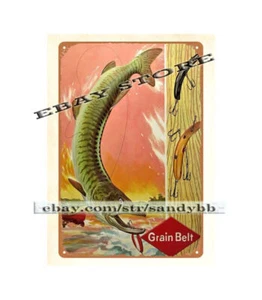 60er Jahre BIER MUSKIE ANGELKÖDER KÖDER Metall Blechschild Bar Kneipe Getränk rustikal Bar - Bild 1 von 4