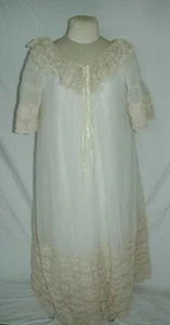 DE COLECCIÓN PEIGNOIR DE GASA JUEGO VESTIDO DE NOCHE ENCAJE TALLA PEQUEÑA - Imagen 1 de 9