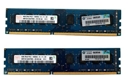 Desktop RAM Hynix 8GB (2x4GB) 2RX8 PC3-10600U - Image 1 of 2