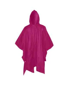 Vinyl Poncho Pink Waterproof Raincover Raincoat Ground Sheet One Size Fits All - Picture 1 of 12