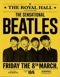 The Sensational Beatles 3/8/1963 Royal Hall  8"x10" Concert Poster Reprint - Picture 1 of 1