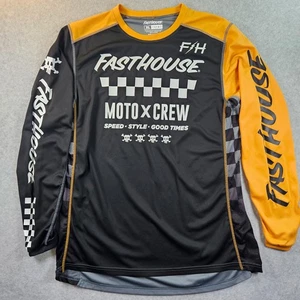 Fasthouse Moto Crew Trikot Herren Gr. XL schwarz gelb Langarm BMX Motocross MTB - Bild 1 von 11