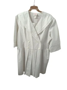 Uniforme de Enfermeras Blanco Melocotones Vintage Doble Pecho Inserto Talla 2x? Hombreras - Imagen 1 de 19