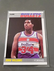 JOHN WILLIAMS NBA ROOKIE CARD FLEER 1987-88 RC # 122 of 132 WASHINGTON BULLETS  - Bild 1 von 6