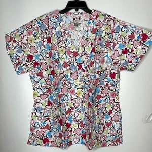 NWT Beverly Hills Uniforms Scrubs 3X PLUS SIZE - Full of Hearts - Picture 1 of 7