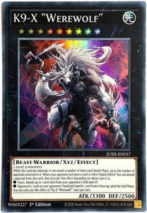 JUSH-EN037 Yu-Gi-Oh! 1st Edition K9-X "Werewolf" Super Rare Englisch - Picture 1 of 1