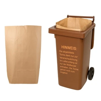 25x Biomüllsäcke Müllbeutel 120L für Biotonne Papier Sack Papierbeutel 2 lagig - Bild 1 von 4