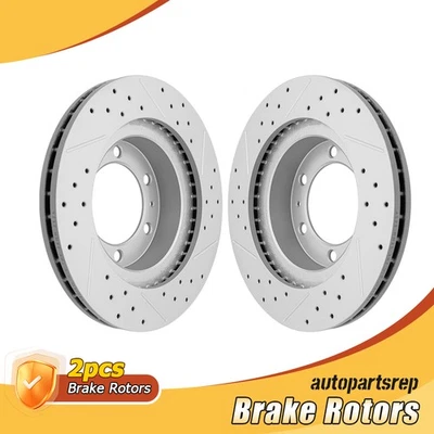 Rotores de freno de disco delanteros perforados para Toyota Tacoma 2005-2023 2003-2009 4Runner Foto 1 de 4
