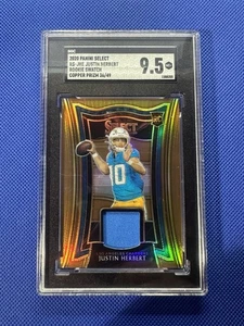 Justin Herbert 2020 Panini Select Rookie Swatch Copper Prizm RC /49 SGC 9.5 - Picture 1 of 2