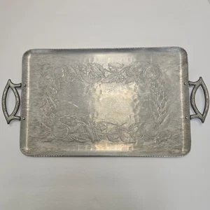 Vintage 301 Everlast geschmiedetes gehämmertes Aluminium Serviertablett Tomaten Weinblätter 9x14 - Bild 1 von 13