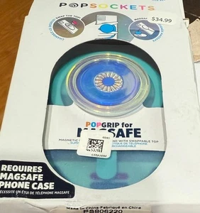 PopSockets PopGrip Magnetic Phone Holder Grip & Stand MagSafe - Opalescent Blue - Photo 1 sur 2