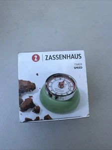 Zassenhaus Magnetic Retro Kitchen Timer, Classic Mechanical Cooking Timer (Mint - Picture 1 of 2