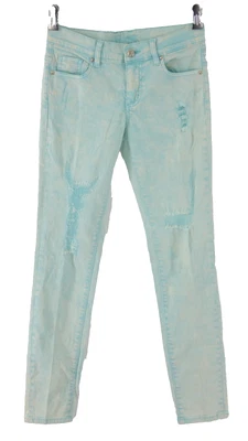 Versace джинсы Baby синий узкий галстук краситель заниженной разорванный Slim Fit дизайнер W 28 - Изображение 1 из 4
