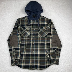 Legendary Whitetails Hoodie Flannel Shirt Mens Medium Plaid Sherpa Lined - Picture 1 of 6