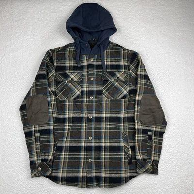 Legendary Whitetails Hoodie Flannel Shirt Mens Medium Plaid Sherpa Lined - Image 1 of 4