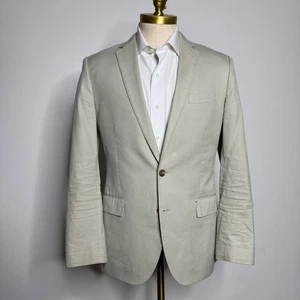 J. Crew Ludlow Linen Blend Sport Coat Blazer Mens 40R Beige Tan Button Blazer - Picture 1 of 11