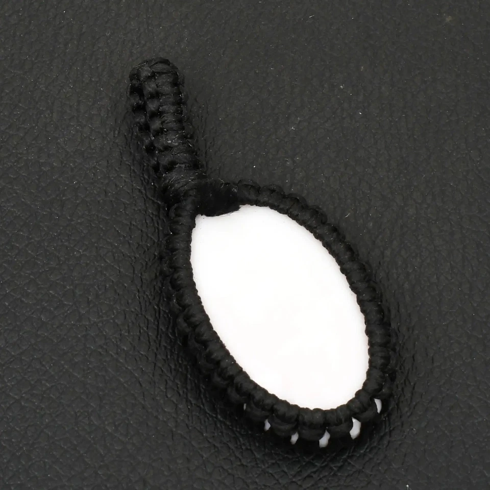 White Opal Gemstone Ethnic Handmade Thread Pendant Jewelry Gift 2.28" AP-30676 - Image 1 of 1