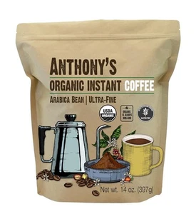 Anthony's Organic Instant Coffee,14oz, Ultra Fine Microground, Gluten Free,... - Picture 1 of 5