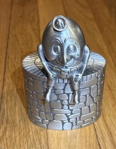 Humpty Dumpty saß an einer Wand * Kirk Stieff Zinn Münzbank 6" Sehr guter + Zustand - Bild 1 von 10