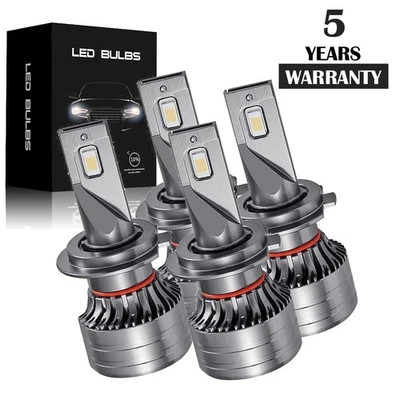 For GMC K1500 K2500 Suburban 1992-1999 White LED Headlight High Low Beam Bulbs - Image 1 of 4