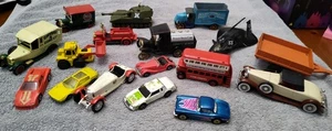 Vintage Konvolut 17 Druckguss Spielzeug Fahrzeuge Flugzeug, Auto, LKW, Bus Matchbox Ertl mehr - Bild 1 von 24
