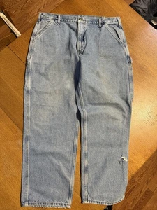 Pantalones de mezclilla Carhartt B237 STW para hombre 40x30 calce suelto peto desgastados grunge - Imagen 1 de 12