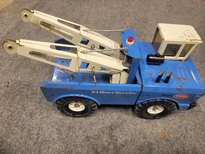 Camión grúa Mighty Tonka azul de colección años 70 doble pluma Foto 1 de 4