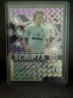 2021-22 Mosaic Premier League Scripts Luka Modric Fluorescent Pink 3/10 Tottenha - Image 1 of 3