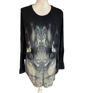 Young Fabulous & Broke YFB Gr. L Batik Top Shirt Goth Bohemian Dolman Sleeve - Bild 1 von 6