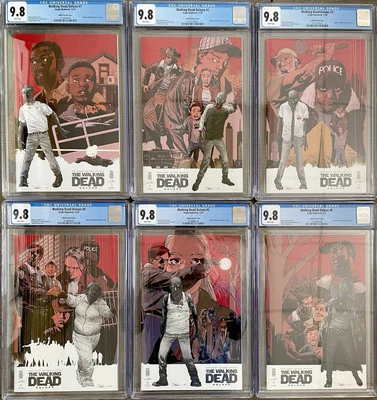 Walking Dead Deluxe #1,2,3,4,5,6 CGC 9.8 Charlie Adlard Connecting Cover Set - Image 1 of 4