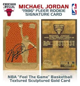 MICHAEL JORDAN 1996 Fleer ROOKIE Feel The Game Signature Gold '86 Card * BOGO * - Picture 1 of 2