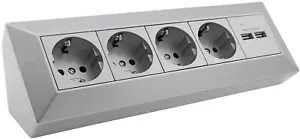 ChiliTec Bloc multiprise d'angle 4 prises - 2 ports USB 31 A - 230 V - Montag... - Photo 1/4