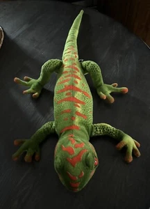 Anfibio de felpa Ganz Lizard 29"" verde amarillo rojo botón ojos de colección excelente en excelente estado H10683 - Imagen 1 de 7