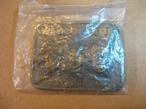 Vintage HOLLYWOOD PARK WALK OF FAME JUNE 17, 1979 BELT BUCKLE - UNUSED IN BAG Cover