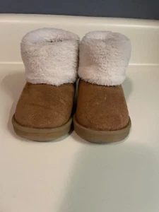 BMCITYBM Lalazhu Baby Girls Toddler Brown Faux Suede Fur Lined Snow Boots Sz 5 - Picture 1 of 6