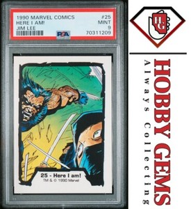 WOLVERINE PSA 9 1990 Marvel Comic Images Jim Lee Here I am! #25
