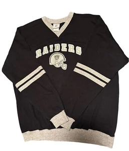 NFL Oakland Raiders Football Black V-Neck Pullover Sweatshirt Large 2007 Long - Bild 1 von 10