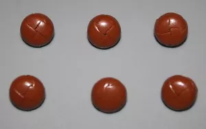 Vintage Leather Woven Buttons 6 Molded Dome Brown Metal Shank 9/16" = 15mm NEW - Picture 1 of 9