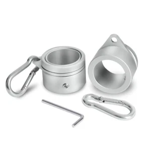2Pcs Aluminum Alloy Flagpole Ring with Carabiner Hook Rotating Flag Mounting Kit - Picture 1 of 10