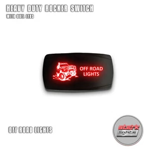 RED HORIZONTAL LED Rocker Switch 5Pin Dual Light ON / OFF 12V - OFF ROAD LIGHTS - Picture 1 of 6