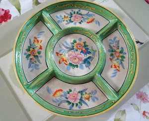 Plato para servir condimento verde porcelana japonesa vintage caja original - Imagen 1 de 18