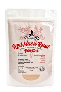 Organic Red Maca Root Gelatinized, 100% Certified , 250g From Peru!