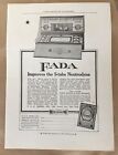 Fada Radio Equipment Print Ad 1924 Vintage Art Retro 20S Illus Neutrodyne Tube