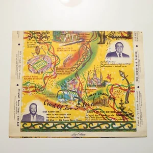 vintage New Orleans Souvenir Map Menu Madame Tanne Court of Two Sisters rare - Picture 1 of 5
