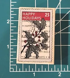 Hero Arts Rubber Stamps Postage Stamp HOLLY Christmas Comb ship NEW B9  - Picture 1 of 6