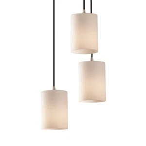 Justice Design Fusion Mini 3-LT Pend, Flat, Opal/Nkl - FSN-8818-10-OPAL-NCKL - Picture 1 of 1