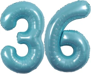 40-Inch Macaron Blue Number 36 Huge Helium Digital Number Balloons Party Decor - Picture 1 of 4
