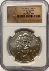2009 ABRAHAM LINCOLN Silver Dollar NGC MS70💥FLAWLESS QUALITY💥 - Picture 1 of 5