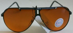 NUEVO CON ETIQUETAS TrueVintage Aviator marco con logotipo ""deportivo"" verdadero azul bloqueador lentes gafas de sol - Imagen 1 de 8